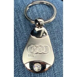 Audi Logo Keychain Sparkle Crystal Car Accessory Gift